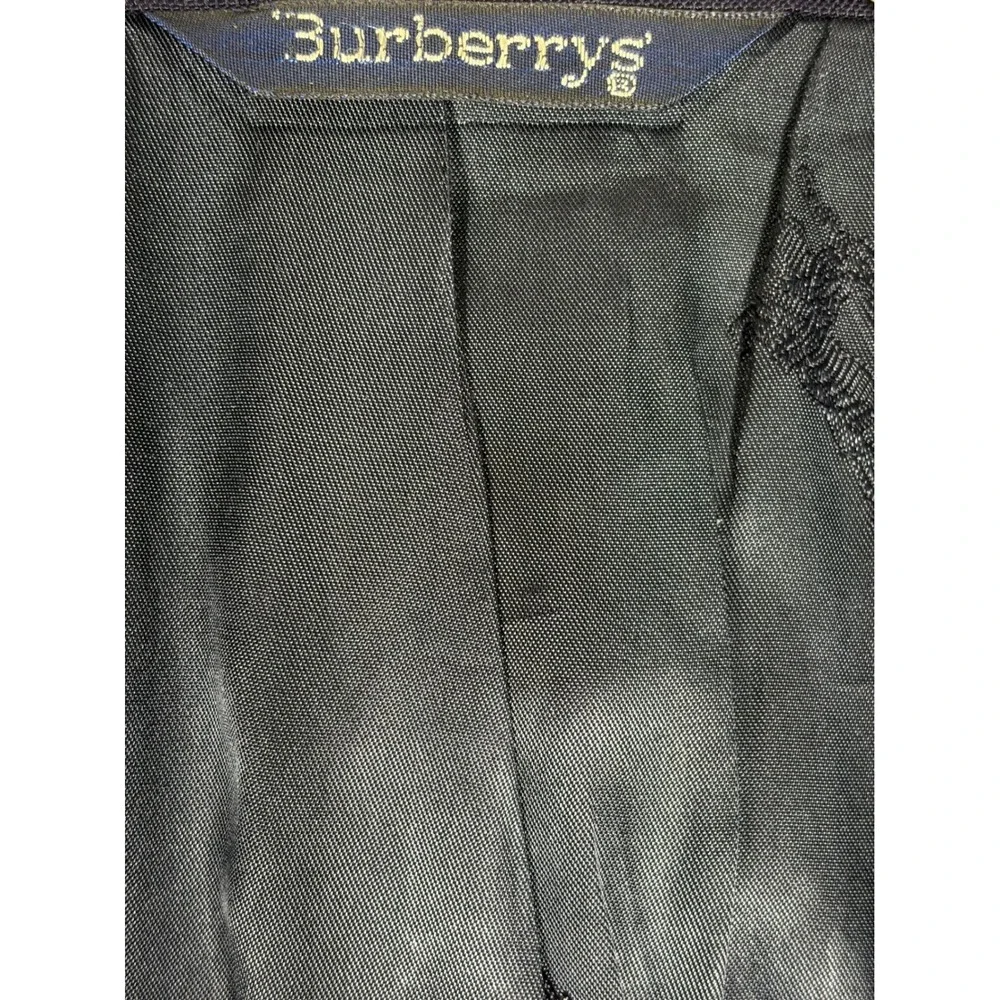 Burberrys Mens Navy Blue Wool Blazer Gold Crest Button Sport Coat Vintage USA